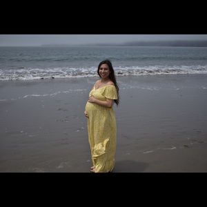 Yellow maternity dress